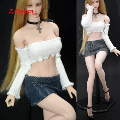 1/6 Scale Female Necklace Off-shoulder Top Dress for 12 Inches TBLeague Phicen Female Doll Clothes