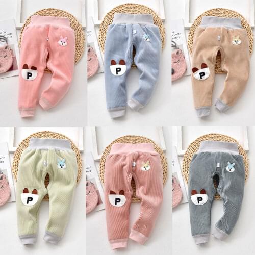 Winter Warm Thicken Baby Leggings Newborn Girl Leggings Cotton Velvet Pants For Baby Kids Bottoms Clothing