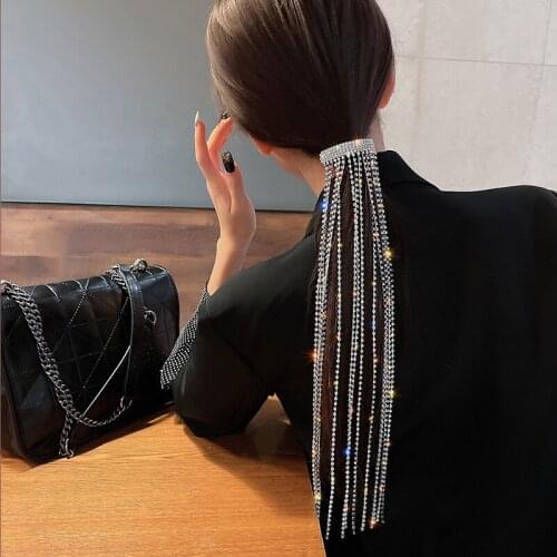 1PCS/Pack Rhinestone trendy Korean design fashion hair accessories bright flashing diamond tassel fairy headdress hair clips