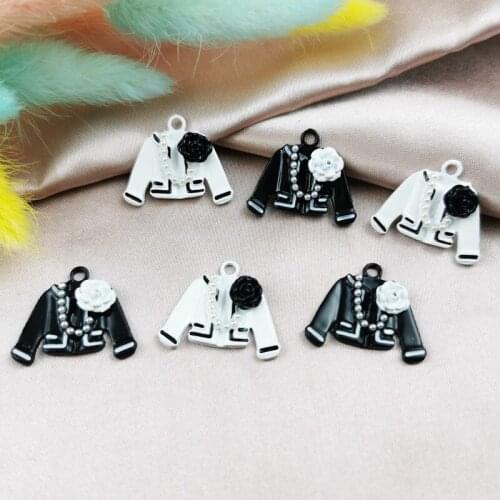 10pcs Classics Womens Coat Enamel Metal Charms DIY OL Style Clothes Earrings Floating Pendants Fit Jewelry Making