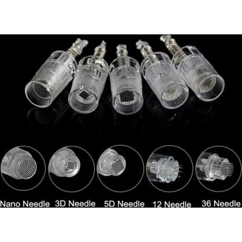10 pcs Micro Needle Cartridge for Electric Auto Micro Derma Pen Needles Tip Bayonet Mount Coupling 1 3 7 9 12 36 3D 5D Nano