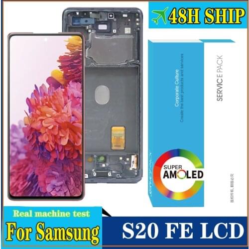 100% Original 6.5'' AMOLED Display for Samsung Galaxy S20 FE 5G G780 G781 S20 lite Full LCD Touch Screen Digitizer Repair Parts