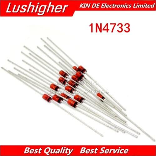 100pcs 1N4733 1N4733A 1W Zener Diode 5V1 5.1V