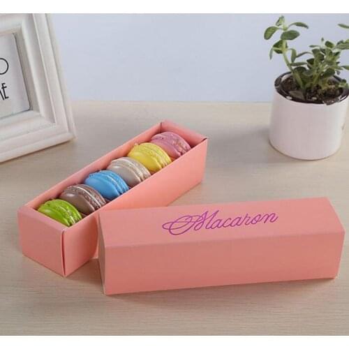 100pcs/lot Macaron Packaging Wedding Candy Favors Gift Laser Paper Boxes 6 Grids Chocolates Cookie Cake Package Box ZA1756
