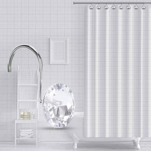 12Pcs Diamond Iron Polished Durable Acrylic Round Bling Rhinestone Shower Curtain Hooks Curtains Glide Rings Bathroom Accessori