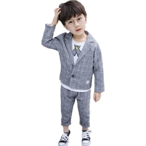Kids Weeding Sets for Boys Formal Tuxedo Dress Suits Blazer Jacket Shirt Pants 3pcs Performance Costumes Children Birthday Gift
