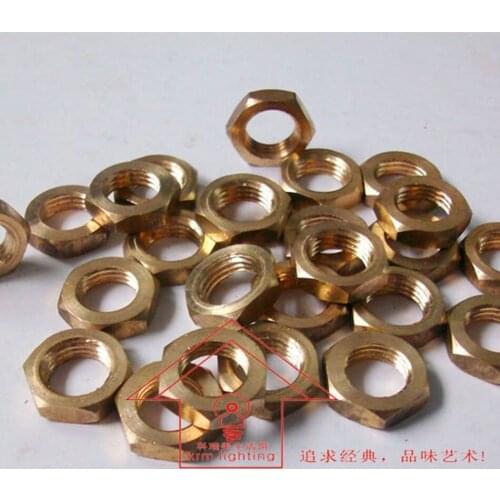 8PCS / 20PCS M10 hexagonal copper nuts, Brass, Copper nuts, Lighting accessories, Lamp fitting DIY, Free shipping