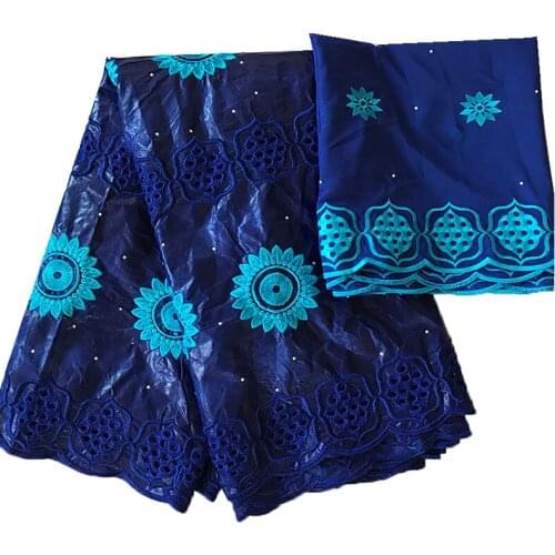 African bazin riche Tissues embroidered ankara fabric blue materials guinea brocade fabrics nigerian headtie 5+2 yards/lot
