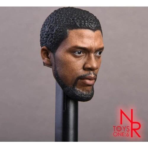 1/6 Scale Male Figure Accessory Black Panther Chadwick Boseman Head Sculpt Beard for 12'' Male Action Figure Body Headply Toys