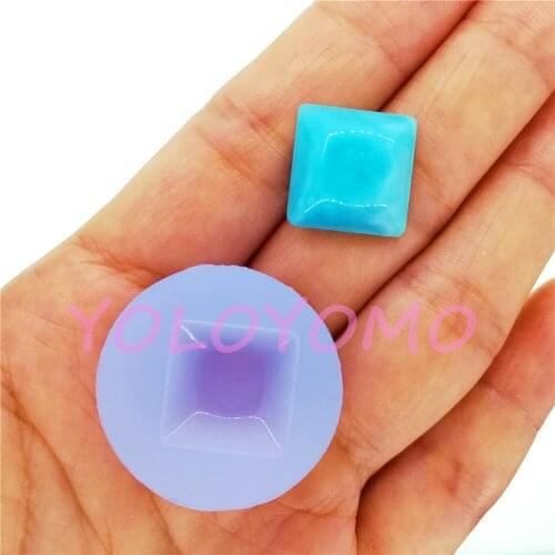 B406YL 14.2mm Square Earrings Silicone Mold Resin Clay Art Necklace Pendant Making Fondant Cake Decoration Candy Food Safe