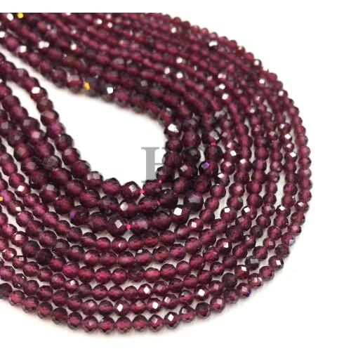 Natural Garnet Small Faceted Round Loose Bead Healing Energy Stone DIY Jewelry Making Bracelet Necklace Design 2mm 3mm 4mm