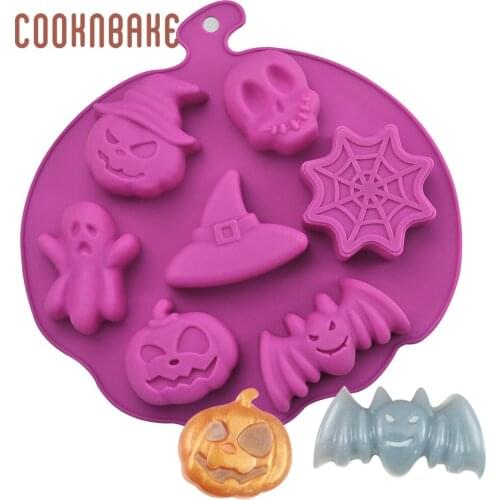COOKNBAKE Halloween Pumpkin Candy Molds Practical Creative SiliconeCake Mold Chocolate Gummy Molds Kitchen DIY Handmade Cookie