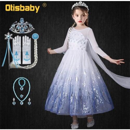 Fantasia Snow Queen 2 Girls White Elsa Anna Princess Dress up Chrismas Kids Party Gown Infant Child Holiday Halloween Costume