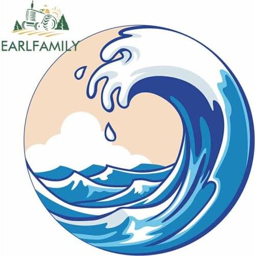 EARLFAMILY 13cm x 13cm Cartoon Spray Car Sticker Personality Vacation Surf Decal Waterproof DIY Auto Motorcycle Decoration