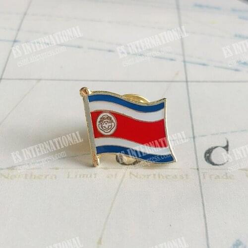 National Flag Metal Lapel Pin Flag Pin Costa Rica