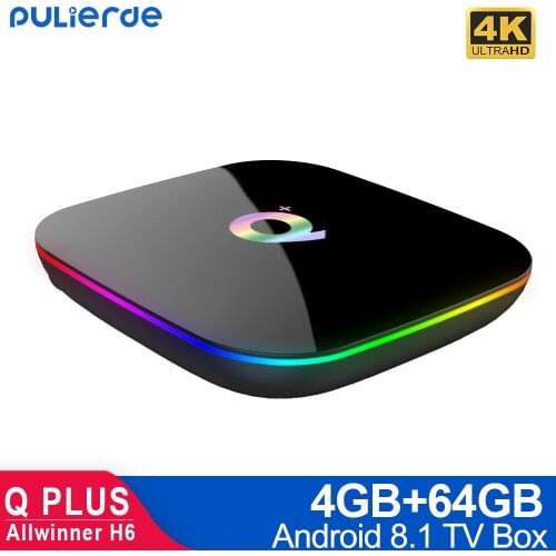 PULIERDE Q PLUS 4GB 32GB Android 8.1 TV BOX Allwinner H6 Quad core Support 4K 2.4G WIFI Media Player Smart Set Top Box Q Box