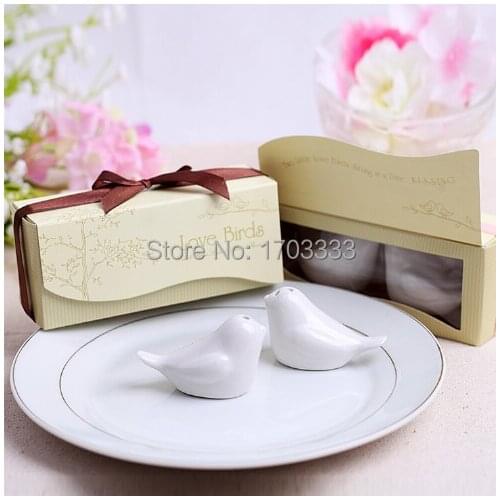 Ceramic Love Birds Salt and Pepper Shaker party souvenir Wedding favor gift and giveaways for guest 500pieces=250sets