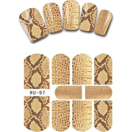 UPRETTEGO NAIL ART BEAUTY WATER DECAL SLIDER NAIL STICKER TIGER SKIN RED FOX FISH SCALE FLOWER RU097-102