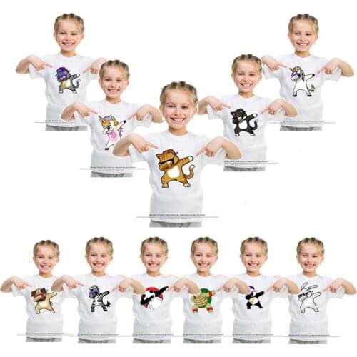 Boys Girls Summer T-shirts O-Neck Cotton Print Toddler Children Girls Clothes Casual Cotton Short-sleeved Fashion Cartoon Print