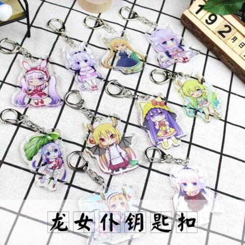 Hot Anime Kobayashi san Chi no Maid Dragon keychain for Bags Miss Kobayashis Dragon Maid Elma Key Chains Holder Rings