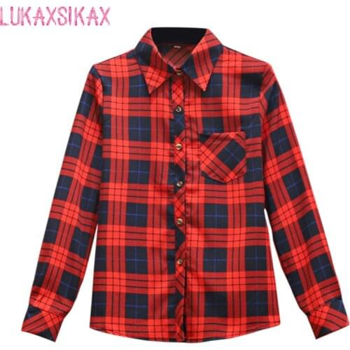 Женские красные рубашки LUKAXSIKAX China At AliExpress