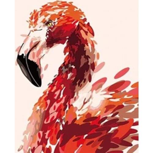 DIY 5D Poured Glue Diamond Painting Kits Scalloped Edge Animals Flamingo Full Round Drill On Canvas Home Decor Unique Gift Art