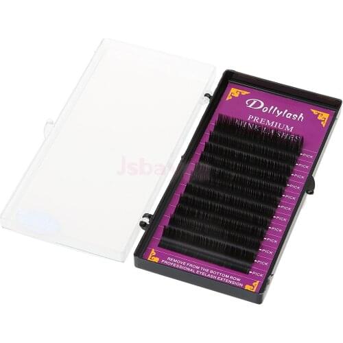 12 Rows Faux Synthetic Mink Individual False Eyelashes Semi Permanent Lashes for Professionals Soft Mink Eyelash Extension Tools