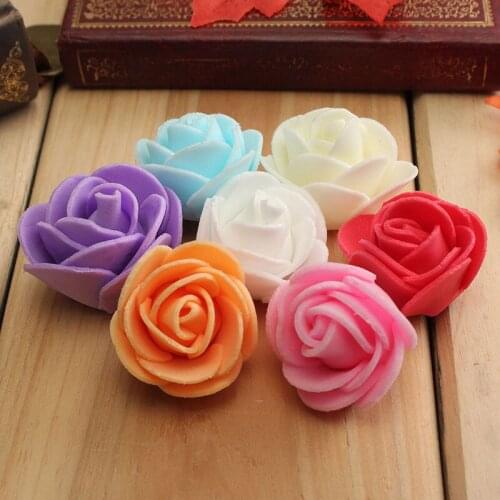 NEW 50PCS 10 Colors PE Foam Rose Handmade DIY Wedding Home Decoration Multi-use Artificial Flower Head Wholesale Wholesale