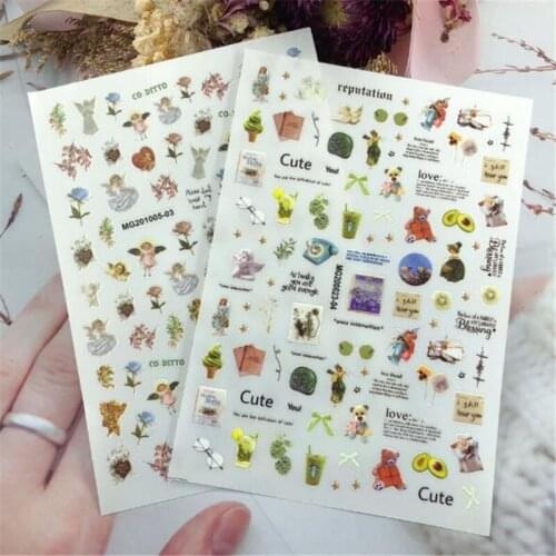 Fashion New Arrival Hot Selling DIY Nail Stickers Angels& flowers Nail Art Nail Decals Nail Ornament Nail Polish Manicure Women