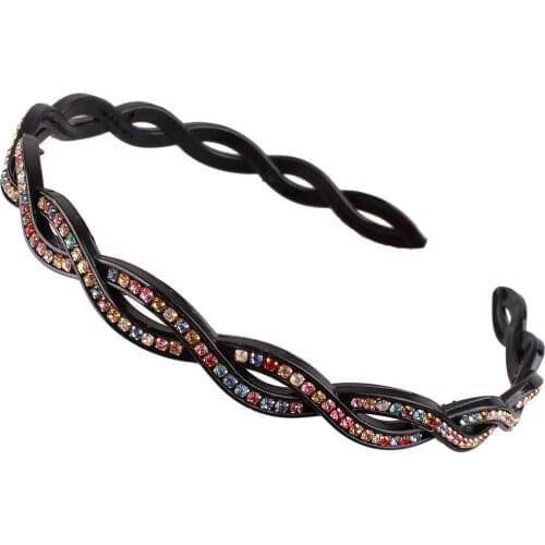 Colorful Rhinestone Flower Hair Hoop Headband Hairband for Women Girls Bezel Hair Band Hair Accessories