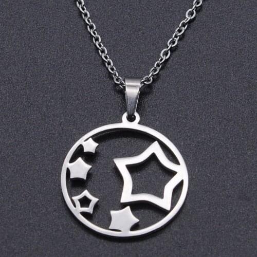 Star Sky Stainless Steel Charm Necklace for Women Fashion Jewelry Necklaces Dainty Steel Necklaces Dropshipping Accept OEM Order