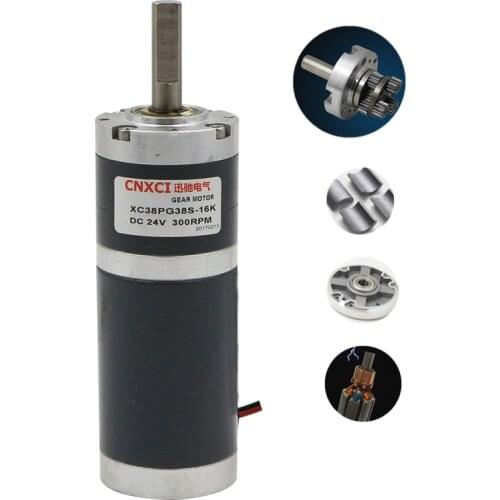 38MM Planetary Brushed DC Gear Motor 38PG38S 8MM Shaft DC 12V/24V High torque Low Speed Geared Motor