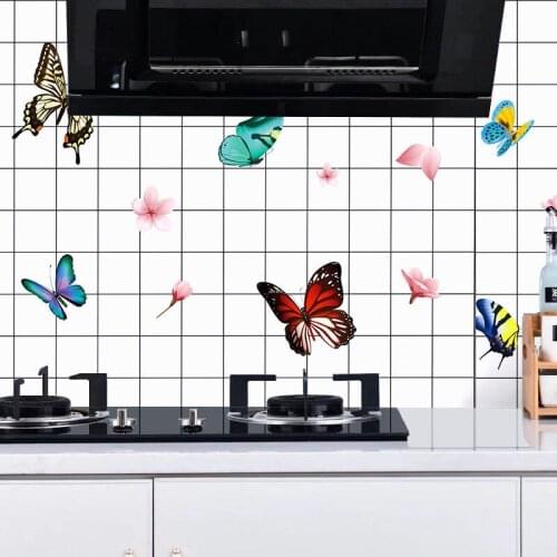 PVC Wall Sticker Home Decor DIY Kitchen Wallpaper Oil-proof Stickers Self-adhesive wall paper Foil Waterproof Bathroom