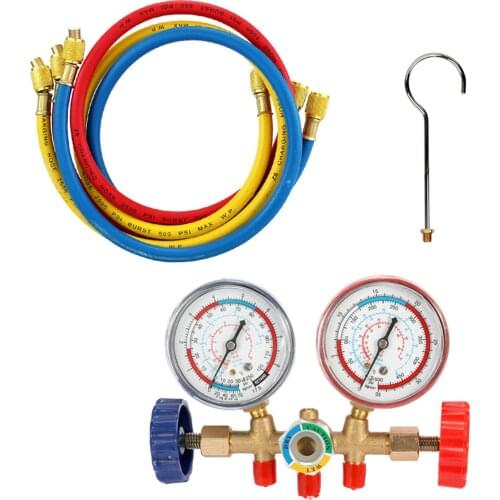 R12 R134a Refrigerant Manifold Gauge Sets 80 cm Refrigerant Charging Hose Kits