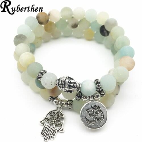 Ruberthen Fashion 2018 New Yoga Bracelet Hamsa Ohm Charm Buddha Yoga Bracelet Balance Wrist Mala Yogi Jewelry Drop Shipping