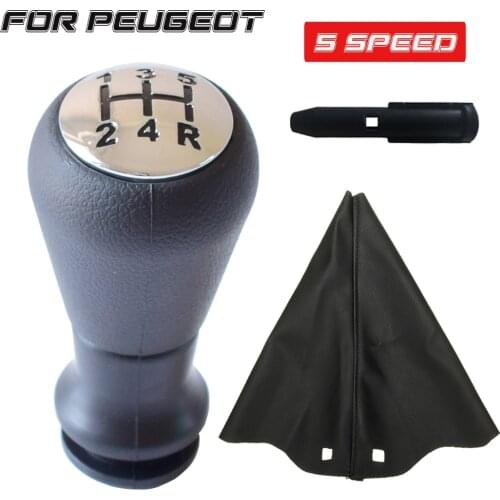 ABS New Gear Shift Knob With Gaiter Boot For Peugeot 106 107 205 206 306 406 307 3008 For Citroen Saxo C1 C2 C4 Manual 5 Speed