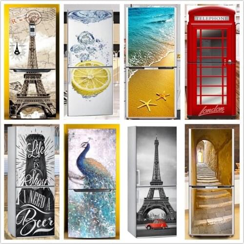 3D Self Adhesive Wall Art Vinyl Wardrobe Decal New Sticker For Home Fridge Door Decoration Renovation Wallpapser Prints Picture