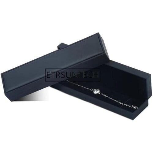 50pcs Jewelry Box PU Leather Long Chain Box Pendant Necklace Hand Chain Boxes Jewelry Packaging Gift Boxes