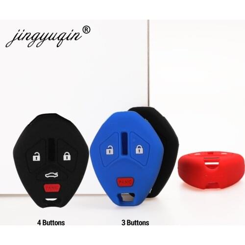 Jingyuqin Silicone Skin Protect Holder for Mitsubishi Eclipse Galant Lancer Raider Endeavor Outlander Remote Key fob Cover Case