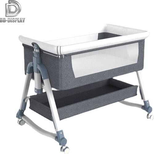 DD Collapsible Baby Crib Cradle Newborn Bed Shaker Bassinet Multi-Function Mobile Foldable with Mosquito Net for 0-24month