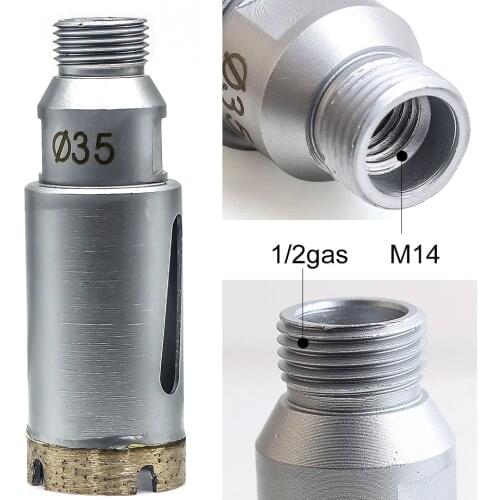 Arbor M14 female/ 1/2 gas male Diameter 1-3/8 inch 35mm diamond wet core drill bit for wet milling and drilling stone