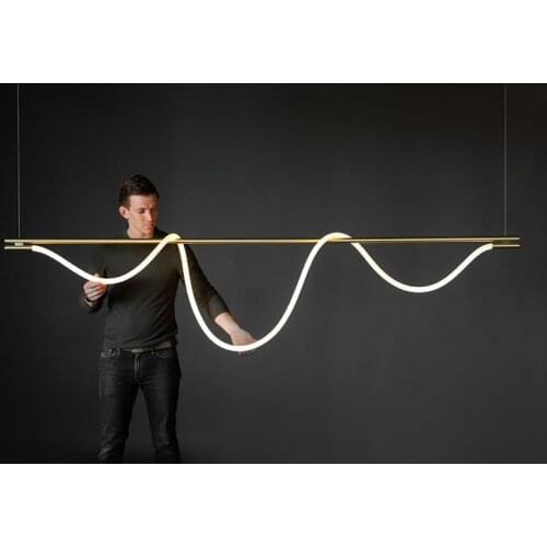 LED Postmodern Golden White Designer Chandelier Lighting Lamparas De Techo Suspension Luminaire Lampen For Dinning Room