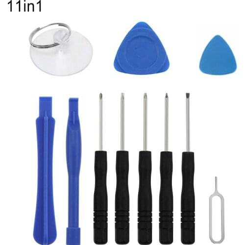UANME 11PCS Cell Phone Opening Reapri Tools For iPhone 4 4S 5 5S 6 6S Screwdriver Set/Plastic Spudger/Open Pick/Suction Cup Kit