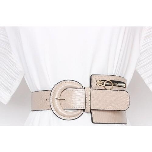 Womens runway fashion PU leather Cummerbunds female Dress Corsets Waistband Belts decoration wide belt TB1419