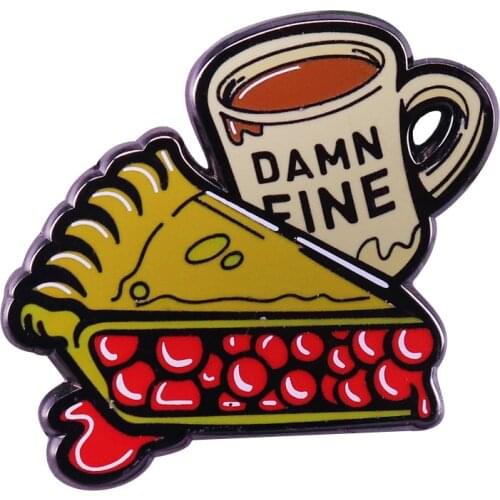 Agent Cooper damn fine coffee badge cherry pie pin Twin peaks fans perfect addition