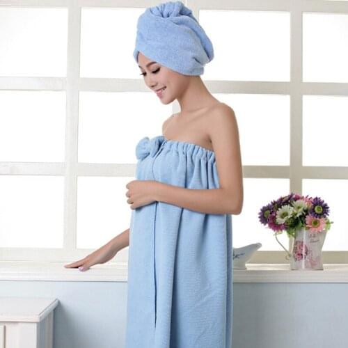 1 Set Bow-knot Wearable Bath Towel Lovely Bath Skirt Dry Hair Hat Set Sexy Soft Beach Shower Towel Swimming Absorbent Towel