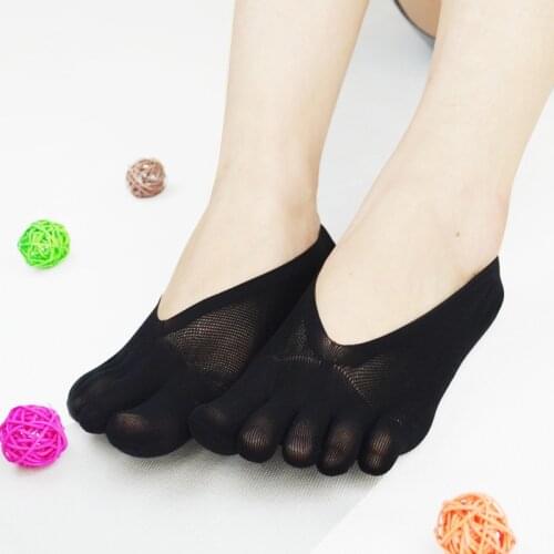 1 Pair Women Summer Five-finger Socks Female Ultrathin Sock Funny Toe Invisible with Silicone Anti-skid Novelty Socks Sock