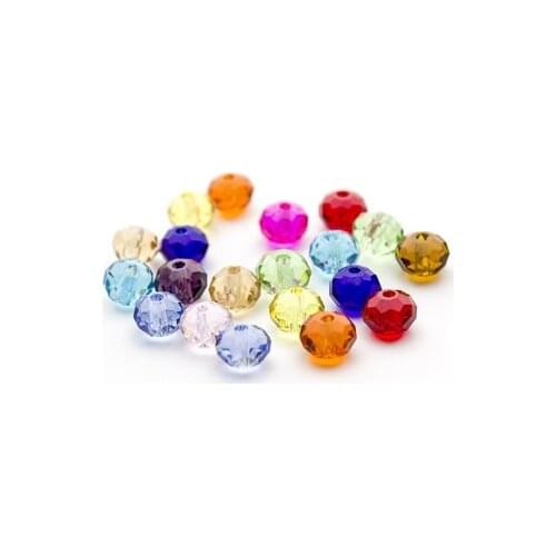 100pcs Multi-Color 4/6/8mm Crystal Flat beads Shape Beads Crystal Glass Beads Loose Spacer Round Beads For Jewelry Making