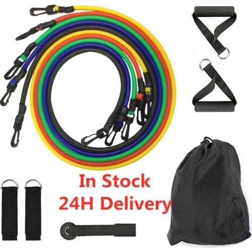 11pcs/set Pull Rope Fitness Exercises Resistance Bands Latex Tubes Pedal Excerciser Body Training Workout Yoga Elastic Pull Rope