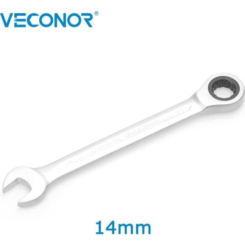 14mm Ratchet Wrench Spanner Fixed Head Dull Polish 72T Ratcheting High Torque Multitool